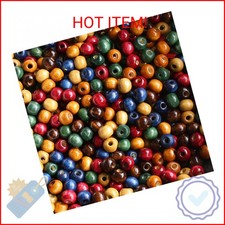 ToBeIT 1000pcs Assorted Color Wooden Beads 8mm Round Paint Wood Bead Bulk Spacer