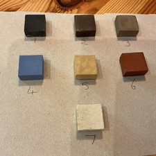  1 inch square Reclaimed  geometric Victorian Encaustic Floor Tiles.
