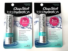 2 Chapstick Total Hydration 3-In-1 Lip Care SOOTHING OASIS Non-Tinted FREE SHIP!