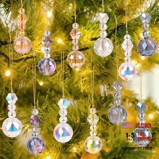 Crystal Christmas Ball Ornaments, 12 Pcs Mini Iridescent Glass Prism Balls