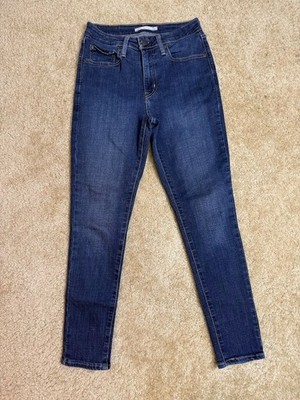 Levis Jeans Womens 27 Blue 721 High Rise Skinny Stretch Denim Dark Wash
