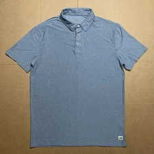 Vuori Polo Shirt Men’s Small Strato Tech Charcoal Heather Blue Polo