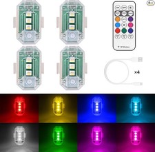 4PCS Wireless LED Strobe Lights with Remote Control, 8 Colors Waterproof Anti-Co