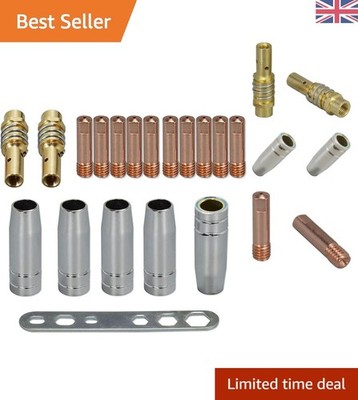 Komplettes MIG MAG Schweißbrenner-Set: 0,6 mm Kontaktspitzen & konische Gasdüsen