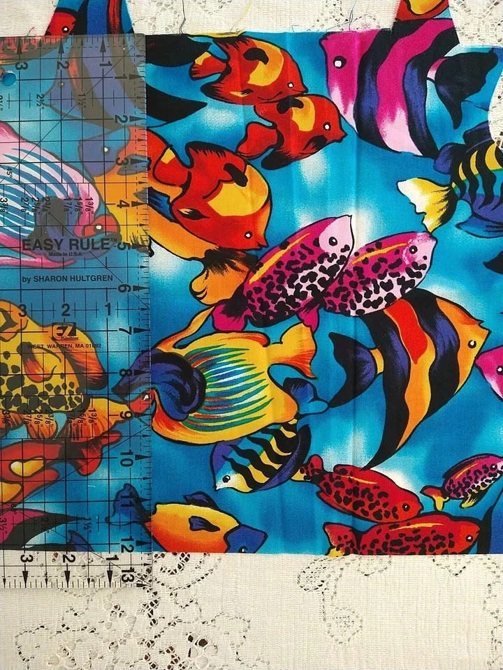 REMNANT Alexander Henry Fabrics Collection 1993 Tropical Fish Colorful 12x17 + - Image 3 of 4