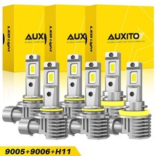 AUXITO 9005 9006 LED Headlight Super Bright Bulbs Kit White 6500K High Low Beam
