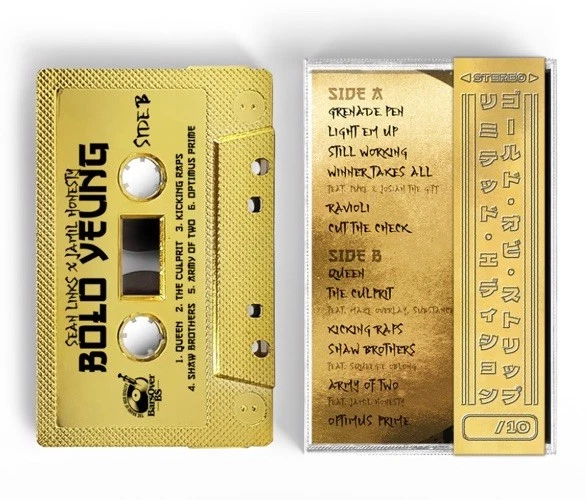 SEAN LINKS x JAMIL HONESTY Bolo Yeung /10 Gold Cassette Tape SEALED! BarsOverBS - Image 2 of 4
