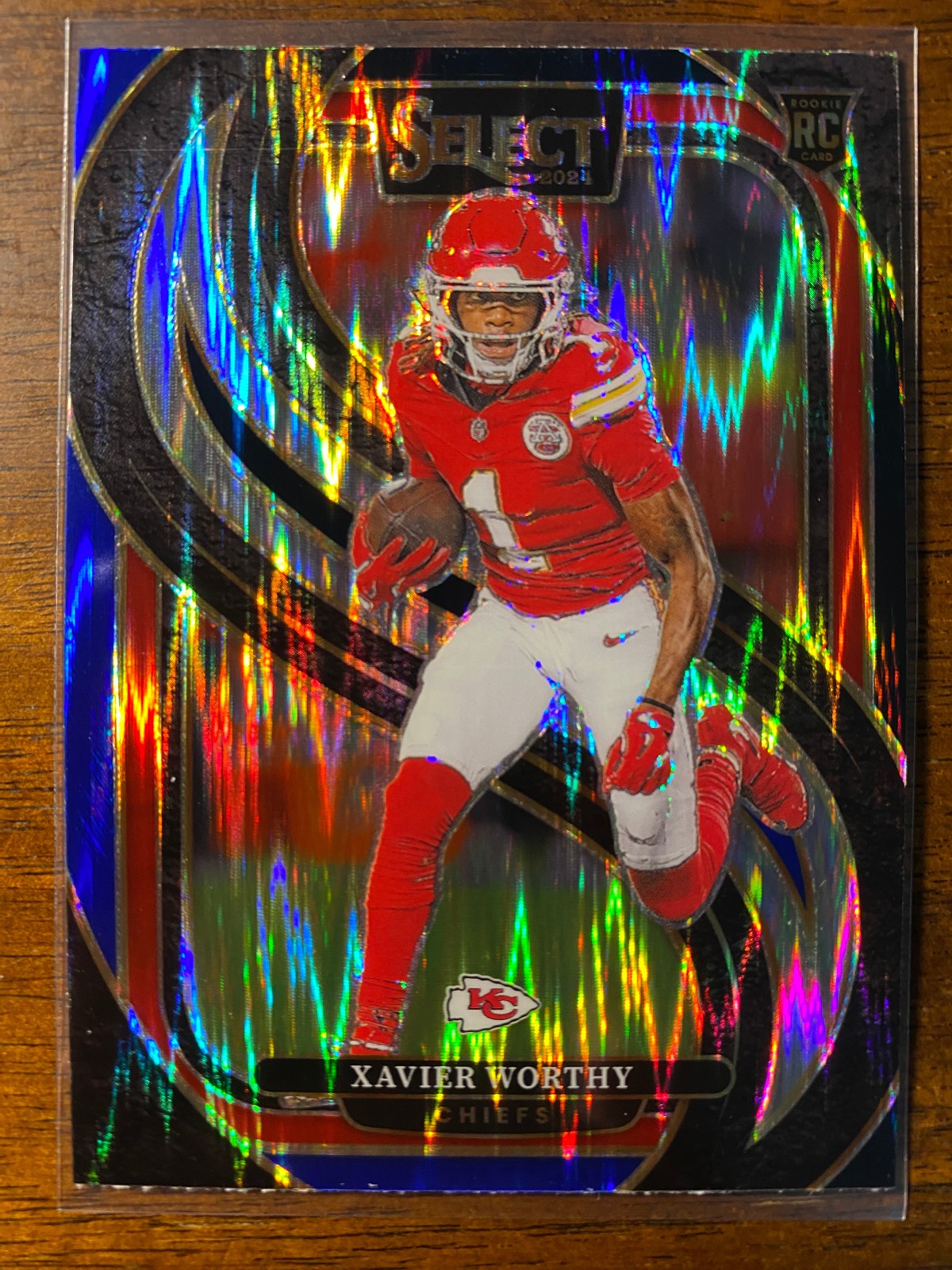 2024 Panini Select Football Xavier Worthy #119 RC Black & Blue Shock Premier