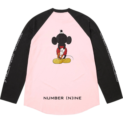 Supreme x Number (N)ine x Mickey Mouse Raglan L/S Top 2colors FW25