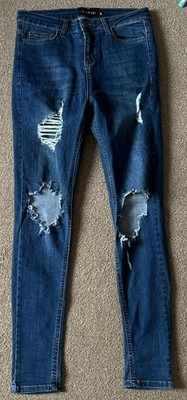 Sinners Attire Herren Skinny Jeans W30 L29 Blau Denim Distressed