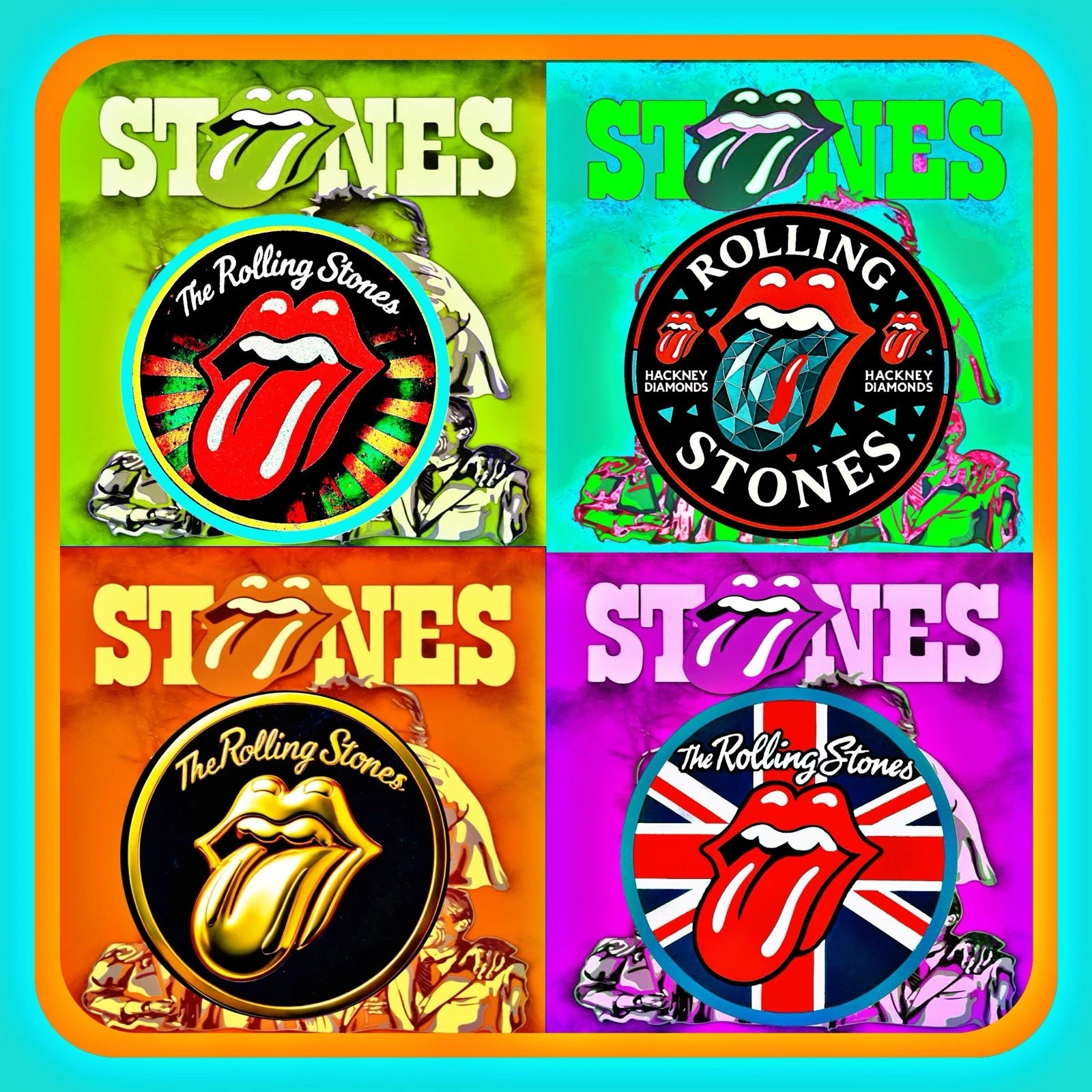 THE ROLLING STONES 🇬🇧HACKNEY DIAMONDS TOUR🇨🇦FOUR STONES BROOCH PINS🇯🇵