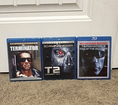 Terminator 3-Movie Blu-ray Lot: The Terminator, T2 Judgment Day, Terminator 3