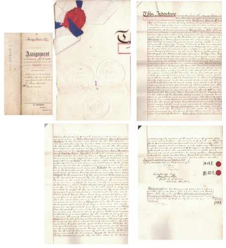 HONG KONG 1888 LEASE DOCUMENT WITH $ 16.20 EMBOSSED STAMP OFFICE VERY RARE