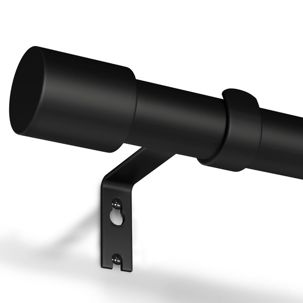 Gardinenstange Schwarz Ausziehbar Vorhangstange 19 Mm Schlafzimmer 76-228 Cm-image