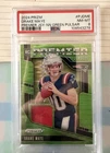 2024 Panini Prizm - Premier Jerseys Drake Maye Neon Green Pulsar Prizm PSA 8