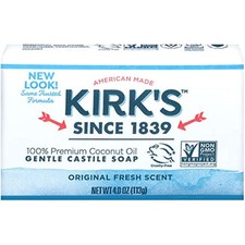 Kirk's Original Coco Castile Soap Pack of 5 Natural Hypoallergenic 4 Ounce Bars