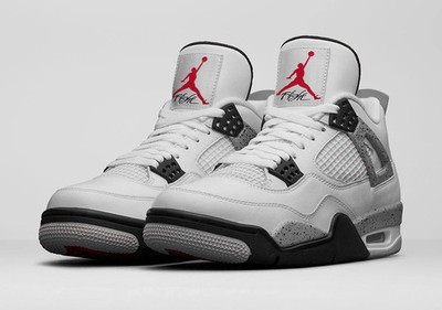 Nike Jordan 4 White Cement White Fire Red EU45 840606-192 Neu OVP