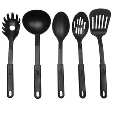 5pc Quality Plastic Kitchen Tool Cooking Utensil Slotted Spatula Spoon Ladle Set
