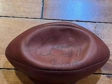 Phil Simms GIANTS Signed GAME USED Wilson NFL Football RAIDERS EQ MANAGER