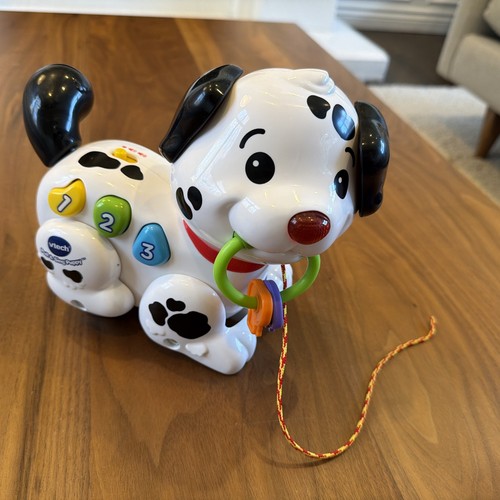 VTECH Pull & Sing Puppy Dalmatian Toy Music Lights Motor Skills WORKS EUC ✨