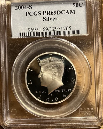 2004-S PCGS PR69 DCAM SILVER KENNEDY 50C HALF DOLLAR