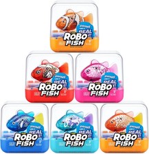 Lot of 4- Robo Alive Swimming Fish by Zuru Red/Blue/Teal/Orange NEW   