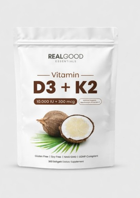 #ad #ad Real Good Essentials Vitamin D3K2 – 300 Coconut Oil SoftgelsHigh Absorption $34.99