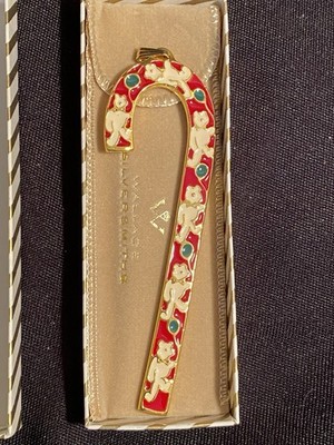 Wallace 1987 Teddy Bear Candy Cane Ornament