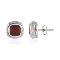 Cavill Ohrringe Hessonit Granat 4,27Ct Silber Sterlingsilber Platiniert Rot