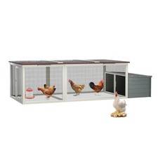 Large Chicken Coop with Run 20.9 Sq Ft Asphalt Roof Nesting Box Secure Lock