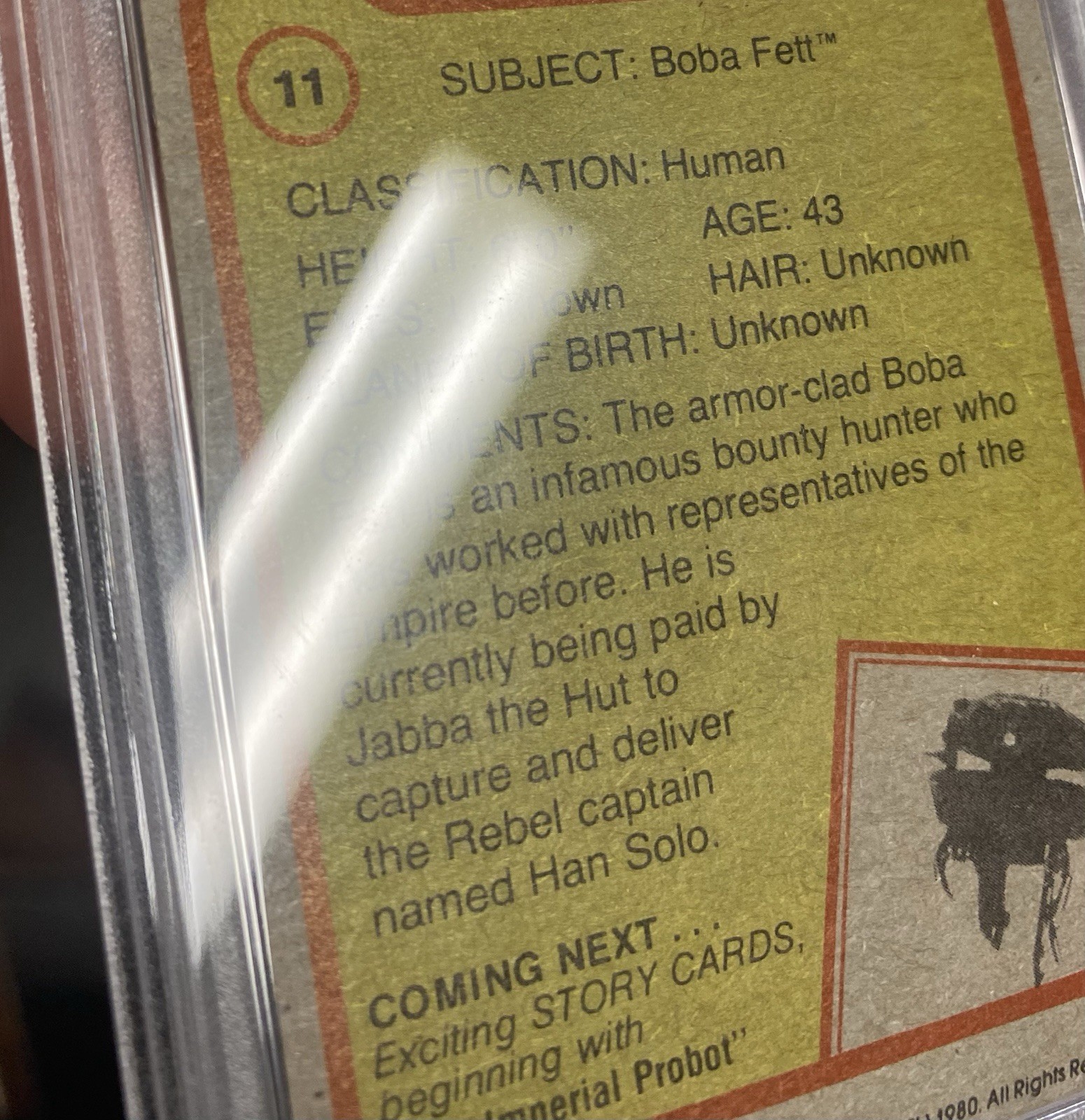 1980 Topps Star Wars - Boba Fett #11 star file - PSA 7 NM - Empire Strikes Back view 3