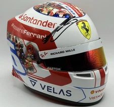F1, CHARLES LECLERC SIGNED 1/2 BELL FRENCH GP MINI HELMET FERRARI 2022 NEW