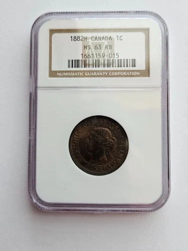 1882H Canada Large Cent NGC MS63RB