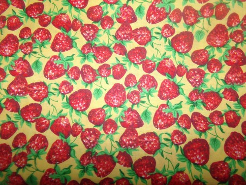ERDBEEREN Obst Erdbeere LEBENSMITTEL Baumwolle STOFF U-Wählen Sie 1/2 Yd oder wie aufgeführt - Bild 6 von 9