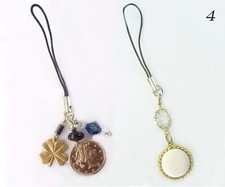 2 CELL PHONE CHARMS SHAMROCK SWAROVSKI CRYSTALS FAUX COIN CUTE CEL PHONE DANGLE