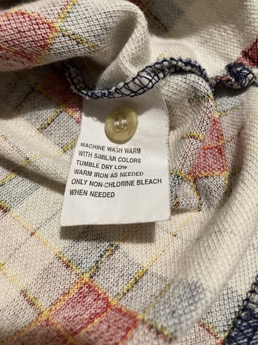 Vintage Duck Head Polo Shirt Mens M Red Blue White Plaid Flannel Short Sleeve - Picture 4 of 6