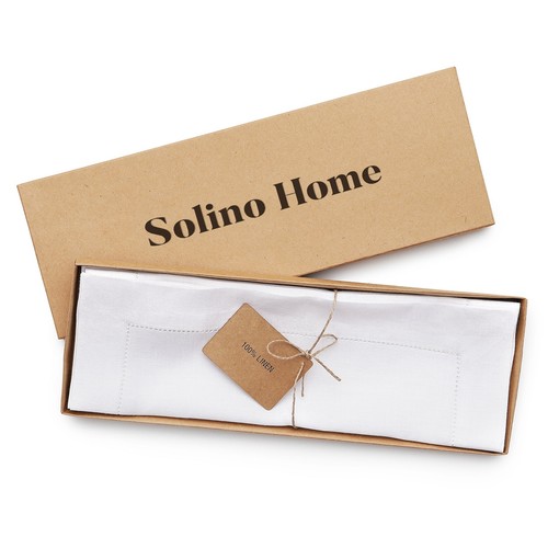 Solino Home 100% Pure Linen Placemats 14 x 19" for Summer - Classic Hemstitch - Picture 40 of 145