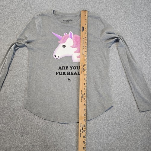 Abercrombie Kids Girls 2pc Shirts 15/16 Tie Dye Unicorn Faux Fur School Kidcore - Picture 13 of 15