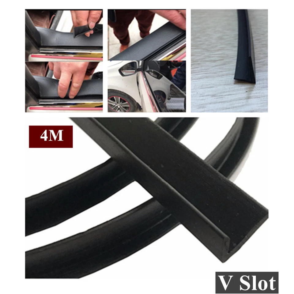 Tira de sellado de goma 4M para puerta de coche moldura de borde de ventana accesorios de resistencia Foto 4 de 4