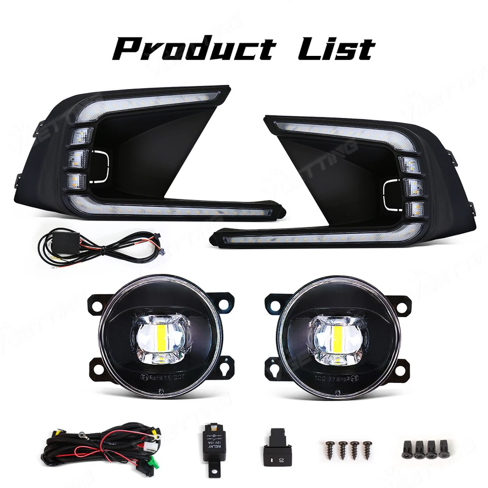 Kits DRL de farol de neblina de LED para Honda Civic 2022-2024 com luz de circulação diurna - Imagem 2 de 4