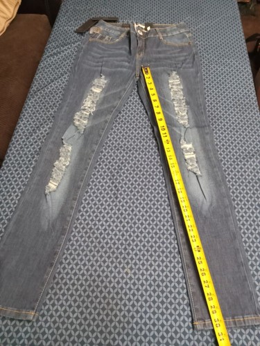 WAIST 33 INCHES SIZE 15 SKINNY JEANS STRETCH DISTRESSED DENIM 15-1 WG435 SZ15 - Picture 6 of 11