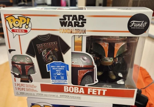 FUNKO POP TEE Star Wars Boba Fett w/ Exclusive Metallic Finish Small T Shirt NEW