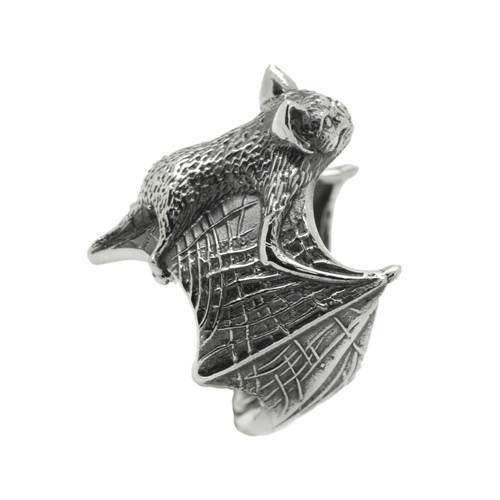 Bat Mouse Adjustable Sterling Silver Ring - Picture 3 of 11