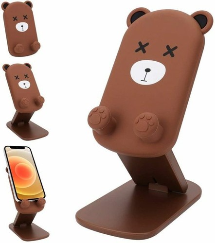 Cute Bear Chick Foldable Adjustable Cartoon Cell Phone Holder Stand - Photo 6 sur 8
