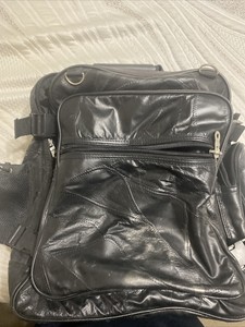 diamond plate buffalo leather backpack