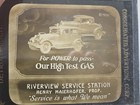 Riverview Service Station Detroit Michigan RARE! Vintage Glass Ad...1930's — photo 2