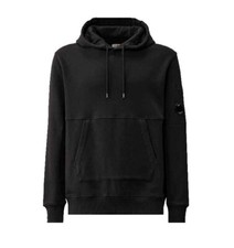Image of C.P. Company Diagonal Raised Fleece Lens Hooded Sweatshirt - Black