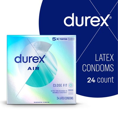 Durex Air Close Fit Thin Sensitive Lubricated Latex Condoms + Silver Pocket Case