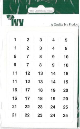 Stickers White 1-200 numbered self adhesive Labels 8x13 mm, 231030