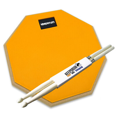 keepdrum DPOR8 Übungspad Practice Pad Orange 8 Zoll + Drumsticks